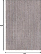 Unique Loom Braided Jute Collection Area Rug - Dhaka (10' x 14' 1" Rectangle, Gray)