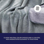 Mon Chateau 60" x 70" Fireside Mélange Throw Blanket, Contrast Stitching Soft Blanket for Queen-Size Bed, Couch, or Sofa, Cozy Home Decor and Stylish Living Room Comfort, Sagewood