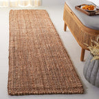 SAFAVIEH Natural Fiber Collection Runner Rug - 2'3" x 8', Tan, Geometric Design, Ideal for High Traffic Areas in Entryway, Kitchen & Bathroom (NF676A-28)