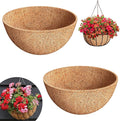 Riare 2 Pack 14 Inch Round Coco Liners Replacement, 100% Natural Coconut Coir Liners for Hanging Baskets, Garden Flower Vegetables Planter Pot, Window Box, Fence, Decks