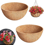 Riare 2 Pack 14 Inch Round Coco Liners Replacement, 100% Natural Coconut Coir Liners for Hanging Baskets, Garden Flower Vegetables Planter Pot, Window Box, Fence, Decks
