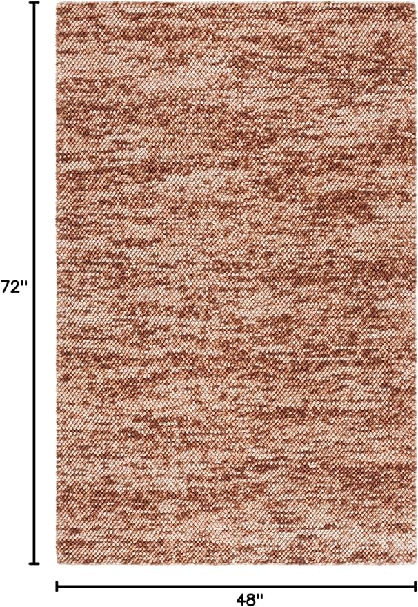 SAFAVIEH Area Rug 4x6 - Natura Collection - Rust & Brown, Handmade Wool Blend, Textured Design, Ideal for Living Room, Bedroom, Dining Space (NAT425P)