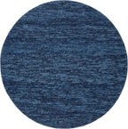 SAFAVIEH Natura Collection Area Rug - 6' Round, Navy & Blue, Handmade Wool Blend, Textured Design, Ideal for Living Room, Bedroom, Dining Space (NAT425N)