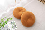 Floor Pillow Meditation Cushion Round Large Floor Pillows Seating for Adults, Velvet Thick Floor Cushions for Yoga Living Room Balcony Outdoor Tatami 18inches（Caramel）