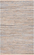 SAFAVIEH Cape Cod Collection Area Rug - 6' Square, Natural & Blue, Handmade, Braided Design, Ideal for The Living Room, Bedroom, Dining Room (CAP151M-6SQ)