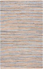 SAFAVIEH Cape Cod Collection Accent Rug - 4' x 6', Natural & Blue, Handmade, Braided Design, Ideal for The Living Room, Bedroom, Dining Room (CAP151M-4)