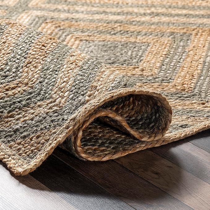 Rugs USA Dogwood Tiled Jute Area Rug, 5x8, Natural