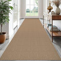 EARTHALL Runner Rug 3x14 Ft Washable Runners for Hallways Extra Long Woven Non Slip Entryway Runner Braided Kitchen Runner Indoor Outdoor Carpet Runners for Stair, Hall, Foyers, Orange/Tan/Brown