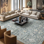 Washable Rugs for Living Room: 10x14 Area Rugs for Bedroom Ultral Soft Non-Slip Stain Resistant Vintage Boho Large Carpet for High-Traffic Dining Room - Farmhouse Decor