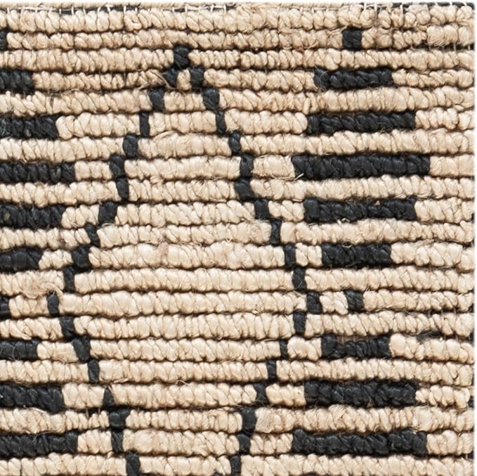 SAFAVIEH Bohemian Collection 2' x 3' Beige / Black BOH703Z Handmade Moroccan Tribal Jute Accent Rug
