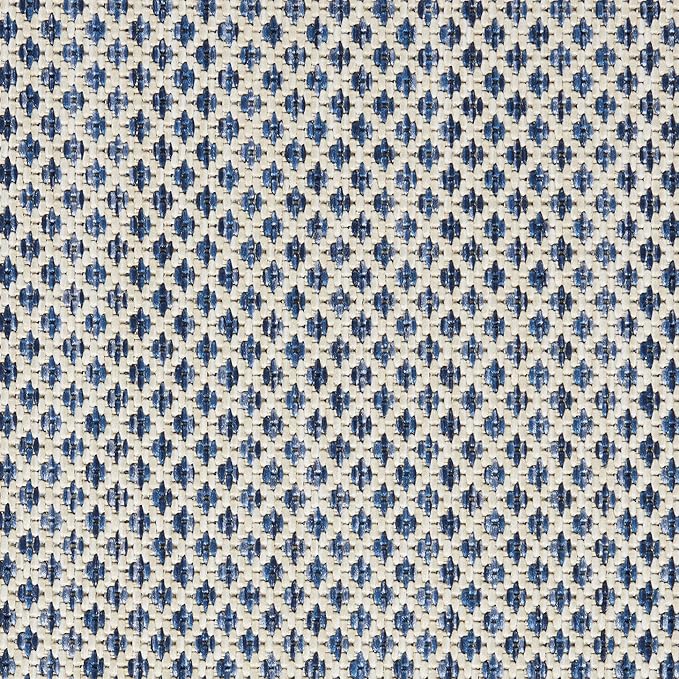 Nourison Home Courtyard Ivory Blue 8' x Square Area Rug - Easy Clean, Non Shedding, Bed Room, Living Room, Dining Room, Kitchen (8' x Square)