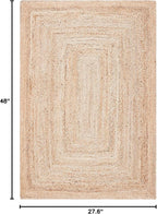 SAFAVIEH Cape Cod Collection Area Rug - 2'3" x 4', Natural Brown, Handmade Braided Flat Weave Jute (CAP252A)
