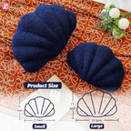 Seashell Throw Pillows, Shell Shaped Throw Pillows, 18 Inch Soft Home Decorative Pillow Plush Cushion for Bed Couch Living Sofa Room Decor Accent Throw Pillow (Navy 18Inch)