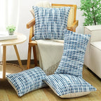Boho Chenille Striped Pillow Cover 12x20 Inch, Decorative Lumbar Pillow Cover for Couch Bed Sofa Living Room Bedroom Farmhouse Modern Home Decor Accent Pillowcases Set of 2, Blue White