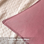 MIULEE Decorative Linen Euro Sham Pillow Covers 24x24 Cranberry Red Boho Farmhouse Neutral Couch Throw Pillows for Bed Pack of 2 Accent Modern Pillowcase Sofa Livingroom Home Decor