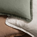 MIULEE Decorative Couch Pillow Covers Neutral Beige Linen Fringe Throw Pillows Set of 4 Boho Farmhouse Cushion Covers Soft Accent Pillowcases for Bed Couch Sofa Living Room Spring Decor 18x18 Inch