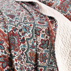 HORIMOTE HOME Boho Quilt Queen Size, Reversible Bohemian Style Twill Strip Floral Quilt Beddding Set, Colorful and Soft Bedspread Full Size Quilt Coverlet for All Season, 2 Pillow Shams (3 Pieces)