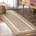nuLOOM Rikki Coastal Braided Jute Runner Rug, 2' 6" x 10', Off-white