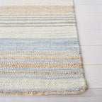 SAFAVIEH Area Rug 8x10 - Kilim Collection - Large - Natural & Light Blue, Handmade Jute, Ideal for Living Room, Bedroom, Office, Dining Space (KLM461L)
