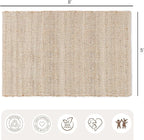 · REDEARTH · Jute Cotton Area Rug, Sustainable Handwoven, Non-Shedding, Soft & Durable – Reversible, Neutral Tones for Home Décor in Living Room, Dining Room, Bedroom (Arden Natural, 5'x8')
