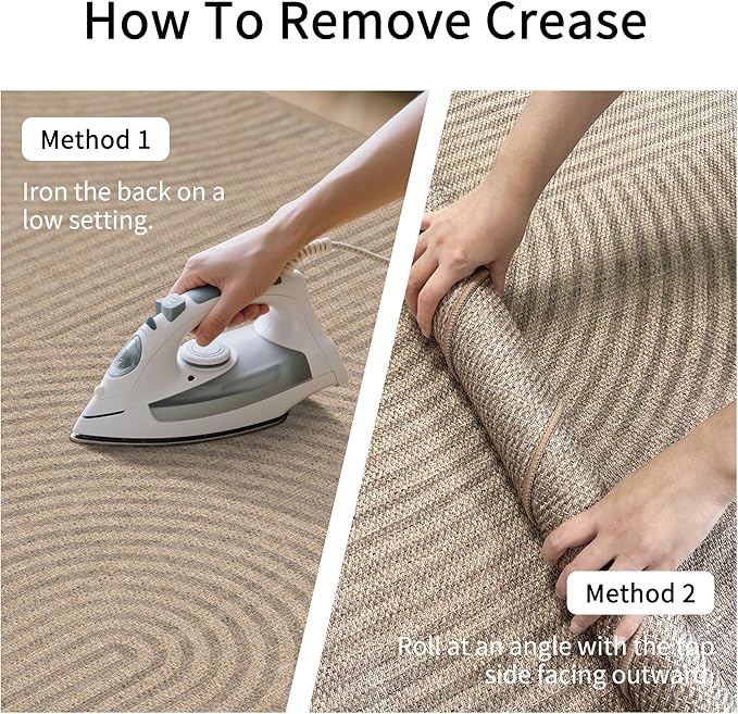 Easy Jute Rug 4x6: Indoor Outdoor Natural Boho Area Rugs for Living Room Patio Washable - Farmhouse Neutral Contemporary Carpet Mat for Entryway Bedroom Kitchen Backyard Sunroom Non Slip