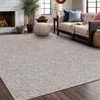 Easy Jute Rug 6x9 Indoor Outdoor Natural Rugs Solid Fiber Rug Woven Area Rug Boho Easy Clean Inside Carpet for Living Room Bedroom Dining Room Hallway or Outdoor Patio Porch (6 X 9 Silver)