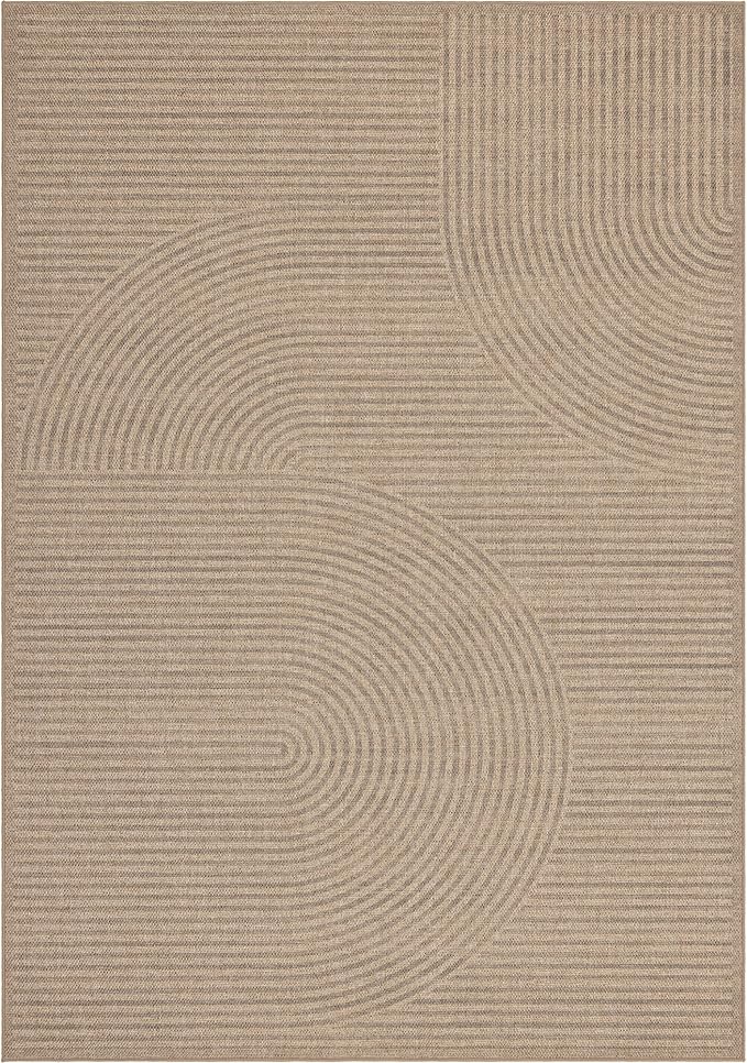 Easy Jute Rug 4x6: Indoor Outdoor Natural Boho Area Rugs for Living Room Patio Washable - Farmhouse Neutral Contemporary Carpet Mat for Entryway Bedroom Kitchen Backyard Sunroom Non Slip