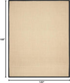 Safavieh Area Rug 10x14 - Natural Fiber Collection - Large - Maize & Black, Sisal, Woven Design with Border (NF141A)