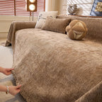 ROOMLIFE Couch Cover Sofa, Boho Chenille Couches Covers for 3 Cushion Sofas, Non Slip Soft Breathable Sofa Slipcovers for Pet, Washable Furniture Protector with Tassel,71''X134”