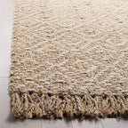 SAFAVIEH Area Rug 8x10 - Natural Fiber Collection - Large - Ivory & Natural, Handmade Jute, Boho Style, Diamond Pattern, Ideal for Living Room, Bedroom, Dining Space (NF266A)