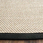 SAFAVIEH Area Rug 5x8 - Natural Fiber Collection - Marble & Black, Sisal, Woven Design with Border (NF143A)