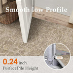 HUGEAR 2x3 Entryway Area Rug Light Brown Small Rug Machine Washable Door Mat Vintage Floral Low Pile Carpet Vacuumable Distressed Throw Rug Entrance Kitchen Bathroom Bedroom Non Slip Lightweight