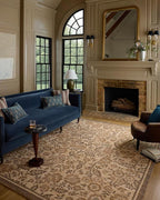 Loloi Chris Loves Julia Rue Collection RUE-03 Bark/Mocha 2'-3" x 3'-9" Accent Rug Jute Neutral Floral Living Room Bedroom Rug