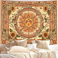 Accnicc Yellow Sun Tapestry Boho Floral Sunflower Plant Wall Tapestry for Bedroom Aesthetic Vintage Flower Celestial Small Tapestries Wall Hanging for Dorm Living Room Decor 60 x 44 Inch
