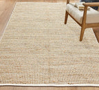 Chardin home 8x10 Jute Cotton Handwoven Area Rug | Braided Boho Farmhouse Rug in Natural Jute/Ivory | Rustic Vintage Floor Covering for Living Room, Bedroom, Kitchen, and Entryway