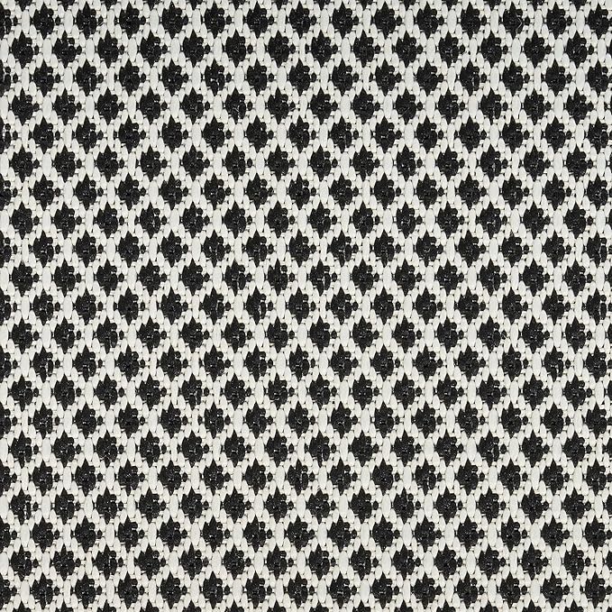 Nourison Home Courtyard Black White 4' x 6' Area Rug - Easy Clean, Non Shedding, Bed Room, Living Room, Dining Room, Kitchen (4' x 6')