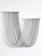QULBUJ Dip Dye Large Macrame Wall Hanging Tie-Dye Yarn Tapestry Home Boho Wall Decor Ombre Art Headboard Bedroom Living Room 52" Wx34 L,Grey