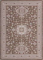 Rugs.com Outdoor Aztec Collection Rug – 10' x 14' Brown Flatweave Rug Perfect for Living Rooms, Large Dining Rooms, Open Floorplans