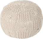 Christopher Knight Home Ansel Knitted Cotton Pouf, Beige