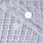 NTBAY Acrylic Knitted Throw Blanket, Lightweight and Soft Cozy Decorative Woven Blanket with Tassels for Travel, Couch, Bed, Sofa, 51x67 Inches, Light Grey Checkered