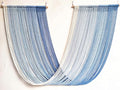 QULBUJ Dip Dye Large Macrame Wall Hanging Tie-Dye Yarn Tapestry Home Boho Wall Decor Ombre Art Headboard Bedroom Living Room 52" Wx34 L (Blue)