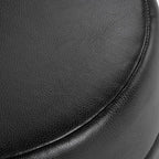 Spatial Order Upholstered Faux Leather Round Ottoman (No Lid, Seat Only) | Spatial Order Home Décor | Foot Rest Pouf – Black Faux Leather