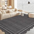 Garvee Scalloped Washable Rugs 9x12 Area Rug for Bedroom Rug Non Slip Throw Rugs Large Living Room Rug Modern Farmhouse Low Pile Soft Stain Resistant Carpet for Nursery Dining Room 9'x12' Dark Grey