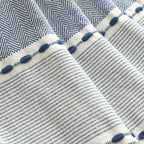 Lush Decor Herringbone Stripe Woven Tassel Yarn Dyed Cotton Throw Blanket 50" W x 60" L Black & Multi - Striped Throw Blankets - Black Couch Blanket
