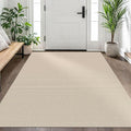 EARTHALL Woven Area Rug 4x6 Ft Washable Rugs for Entryway Non Slip Braided Throw Rugs Bedroom Carpet Cotton Entry Rug Cotton Floor Carpets for Bedroom Dining Room Living Room, Beige/Khaki
