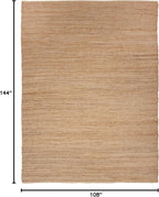 Nourison Home Natural Jute Natural 9' x 12' Area Rug - Easy Clean, Non Shedding, Bed Room, Living Room, Dining Room, Kitchen (9' x 12')