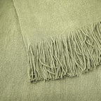 Vonty Olive Green Knitted Blanket with Tassels Fringe 50" x 60", Super Soft Knit Throw Blanket, Farmhouse Decorative Lightweight Blanket for Couch, Sofa, Bed