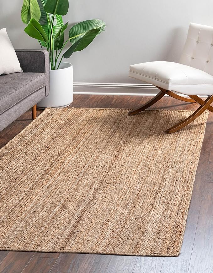 Unique Loom Braided Jute Collection Area Rug - Dhaka (8' x 11' Rectangle, Natural)