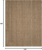 SAFAVIEH Natural Fiber Collection Area Rug - 10' x 14', Natural & Grey, Handmade Jute, Ideal for High Traffic Areas in Living Room, Bedroom (NF181D)