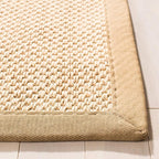 SAFAVIEH Area Rug 6x9 - Natural Fiber Collection - Maize & Linen Color, Sisal, Woven Design with Border (NF141B)